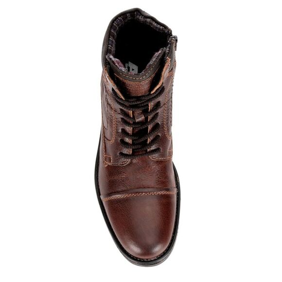 AM Shoes Mens Leather Cap Toe Lace Up Work Boots - Picture 6 of 7